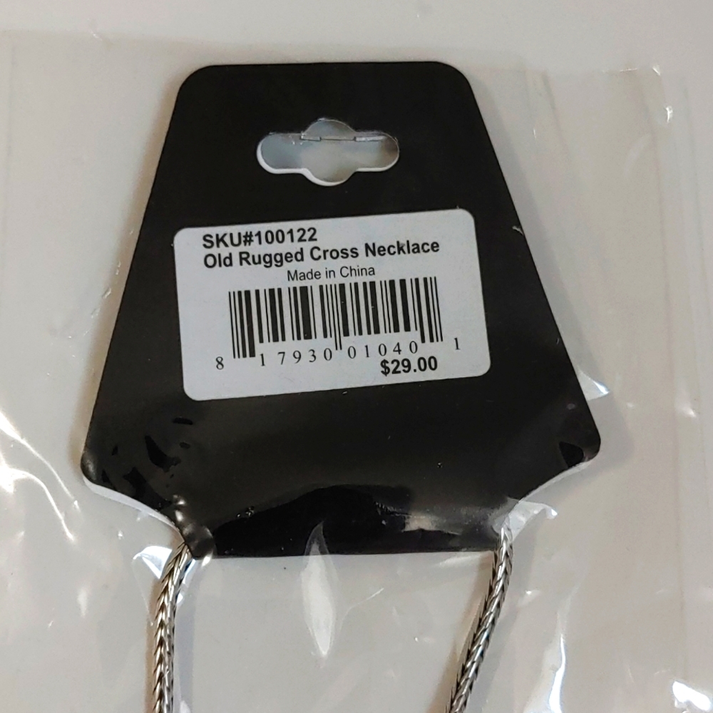 NWT Halle Joy Hope Silver Old Rugged Cross Necklace - Picture 5 of 6